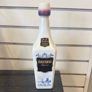 VINTAGE Vandermint Liquer Milk Glass Decanter